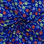 115CM PRINTED POLY COTTON BONES ROYAL - Image 2