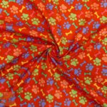 115CM PRINTED POLY COTTON BONES ORANGE - Image 2