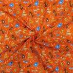 115CM PRINTED POLY COTTON DOGS ORANGE - Image 2