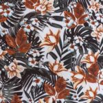 115CM PRINTED POLY COTTON LILY WHITE