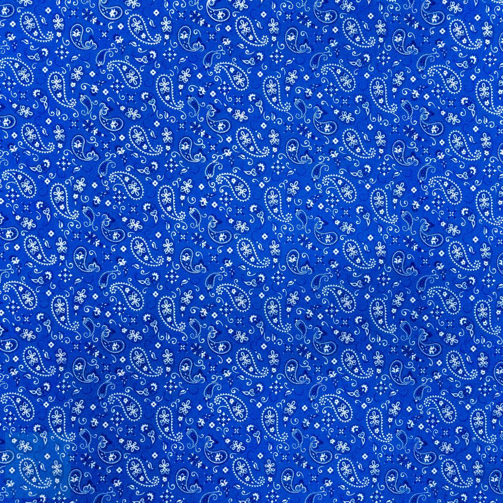21575F69231.jpg USA DIGITAL COTTON CRAFT PAISLEY BANDANA ROYAL - Image 1