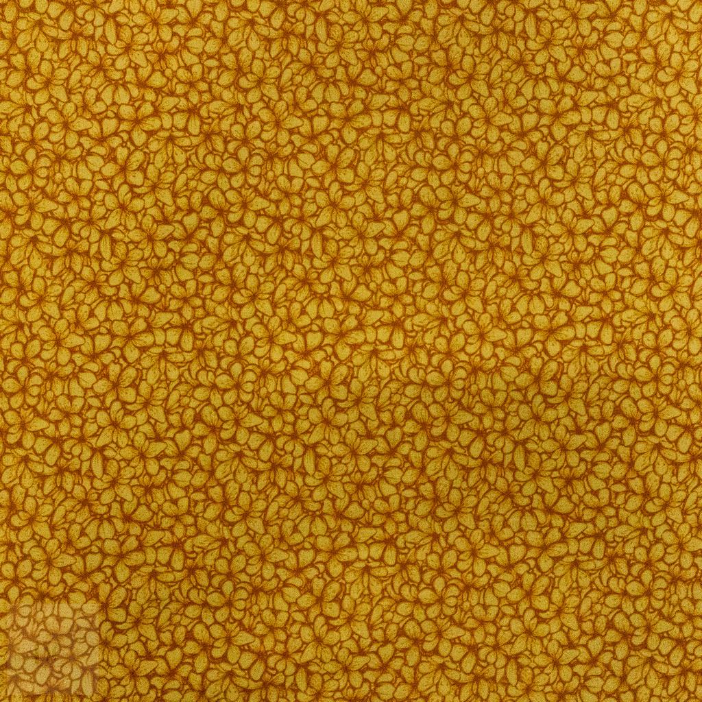 21575F90231.jpg USA DIGITAL COTTON CRAFT CHERRY BLOOMS GOLD - Image 1