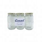 CONSOL SHEER JAR ROUND WITH GOLD LID 6PK 375ML