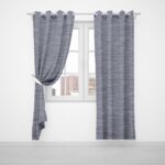 MODERN TEXTURE EYELET CURTAIN - GREY - Image 2