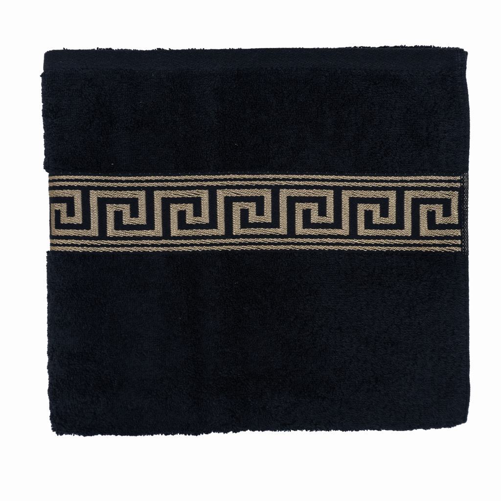 GRKBT5FB231.jpg GREEK KEY BATH TOWELS 600GSM BLACK - Image 1