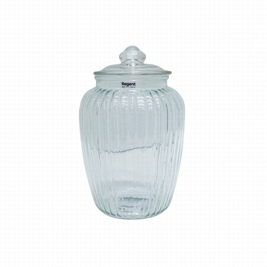 HC2D11322231.jpg REGENT ROUND RIBBED GLASS JAR 2.4L - Image 1