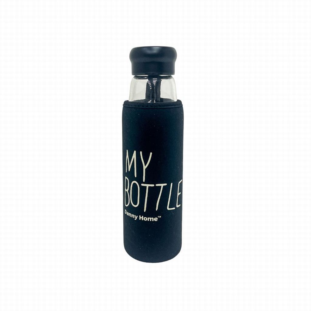 MB2D144513231.jpg GLASS WATER BOTTLE WITH RUBBER COVER - Image 1