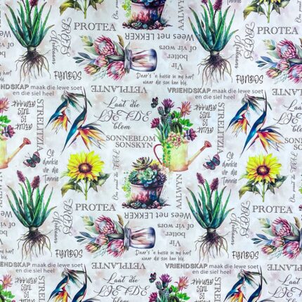 150CM PRINTED VINYL - BLOMME AFRIKAANS