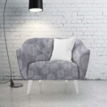 140CM VELVET UPHOLSTERY-LEAF GREY 05 - Image 2