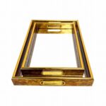 2PC GLASS TRAY GOLD/MIRROR - Image 2