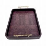 LEATHER TRAY GEOMETRIC 2PC - Image 2