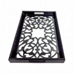 2PC TRAY BLACK FLORAL