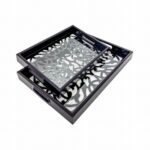 2PC TRAY BLACK FLORAL - Image 3