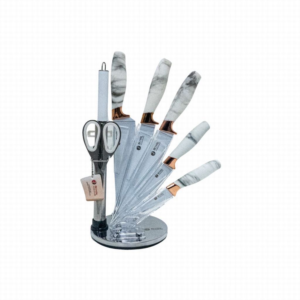 RHA2D9PC5FMAR231.jpg 9PC KNIFE SET-MARBLE - Image 1
