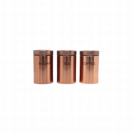 3PC METALLIC CANISTER SET-COPPER