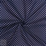 115CM PRINTED POLY COTTON DOTS NAVY - Image 2