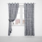 OXFORD LINED EYELET CURTAIN - GREY - Image 2