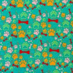 115CM PRINTED POLY COTTON GREEN BONES AND PAWS - Image 2