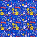 115CM Printed Poly Cotton Royal Bones and Paws