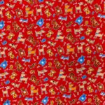 115CM PRINTED POLY COTTON DOGS RED