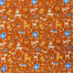 115CM PRINTED POLY COTTON DOGS BROWN - Image 2