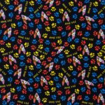 115CM PRINTED POLY COTTON BLACK PET LOVERS - Image 2