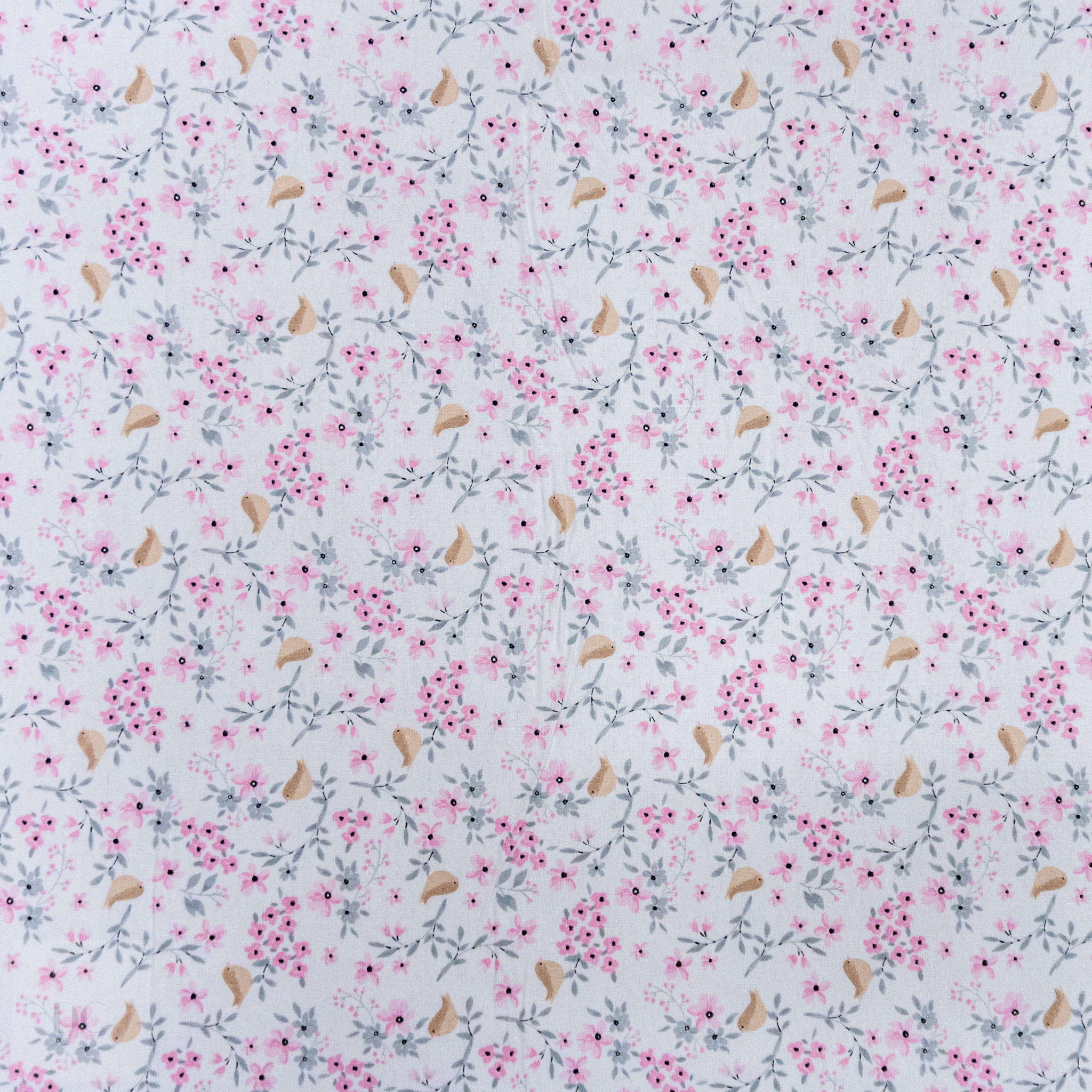 30332D15F26231.jpg CRAFT FLANNEL G HAZEL FLORAL BIRD FLN - Image 1