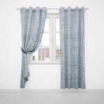 OXFORD LINED EYELET CURTAIN - DUCK EGG - Image 2