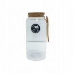 GLASS CONTAINER CORK LID WITH SPOON