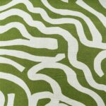 RAYON NYLON CRINKLE PRINT-OATMEAL/GREEN