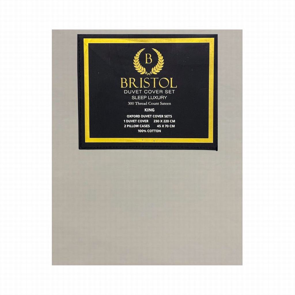 BG2DKOXD5FP231.jpg OXFORD DUVET COVER SET KING 230X220 PEBBLE - Image 1
