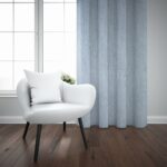 TEXTURED STRIPE SHEER TAPED 500X218CM - DUCK EGG - Image 2