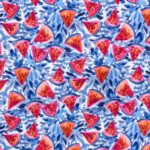 Digital Slub Cloth (150CM) Blue Melon - Image 2