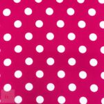 PRINTED MINI MATT (150CM) WHT/CERISE BIG DOTS