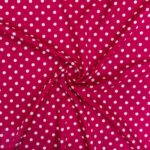 PRINTED MINI MATT (150CM) WHT/CERISE BIG DOTS - Image 2