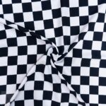 PRINTED MINI MATT (150CM) WHT/BLK BIG CHECK - Image 2
