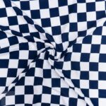 PRINTED MINI MATT (150CM)NAVY/WHITE BIG CHECKS - Image 2