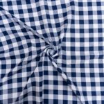 PRINTED MINI MATT (150CM)NAVY/WHITE SMALL CHECKS - Image 2