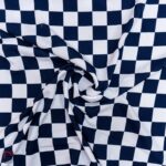 Printed Mini Matt (150CM) White/Navy &ndash; Large Check - Image 2