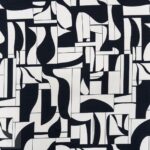 PRINTED HEAVY SATIN 150CM BLACK
