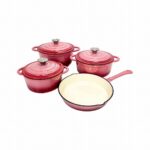 7 PCS CAST IRON COOKWARE SET BERRY