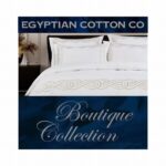 CHRISTY T400 KING DUVET COVER WHITE/GOLD