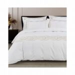 CHRISTY T400 KING DUVET COVER WHITE/GOLD - Image 2
