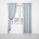 TEXTURED STRIPE SHEER EYELET 500X220CM - DUCK EGG - Image 2