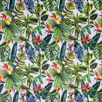 150CM PRINTED VINYL - PLAM & STRELITZIA