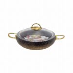 LOW OVAL POT 24CM GOLD