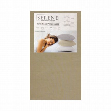 SERENE T186 POLYP STD PILLOW CASE STONE