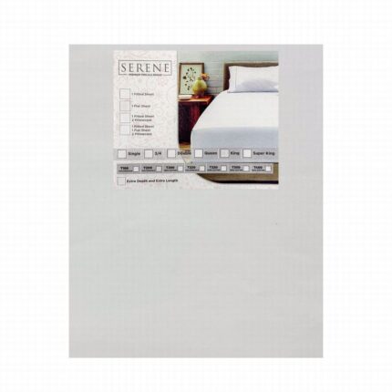 SERENE T300 100% COTTON FLAT SHEET SUPER KING WHITE
