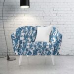 140CM DESIGNER VELVET UPHOLSTERY STENCIL TEAL - Image 2