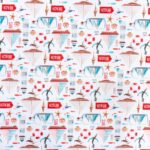Digital Slub Cloth (150CM) Beach